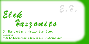 elek haszonits business card